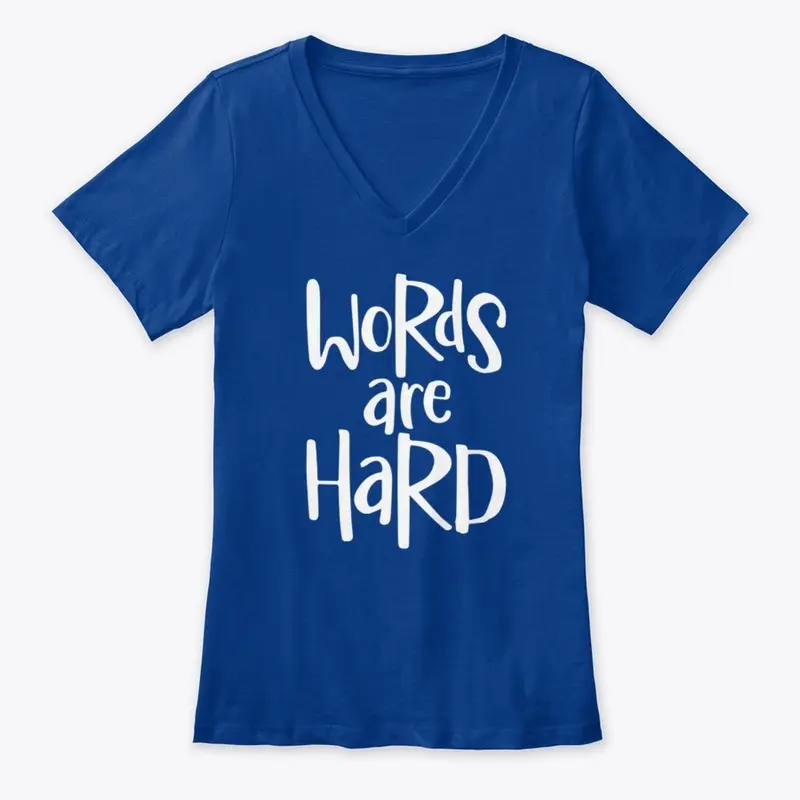 words are hard women's premium V navy