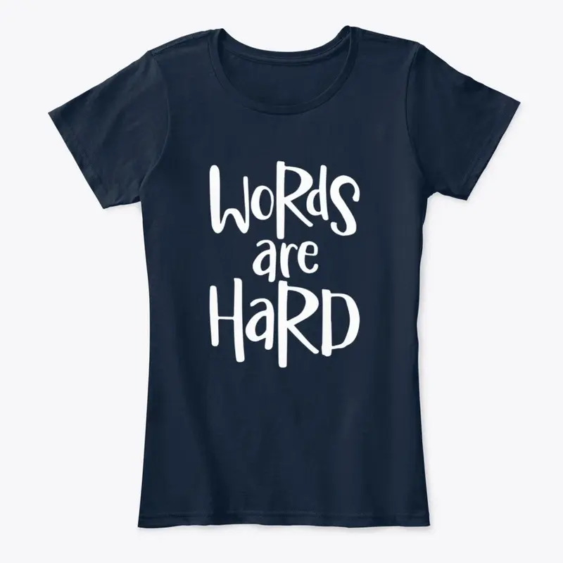 words are hard women's comfort new navy